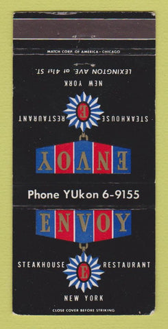 Matchbook Cover - Envoy Restaurant Steak New York City 30 Strike