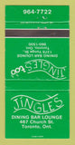 Matchbook Cover - Jingles Toronto ON restaurant WEAR 30 Strike
