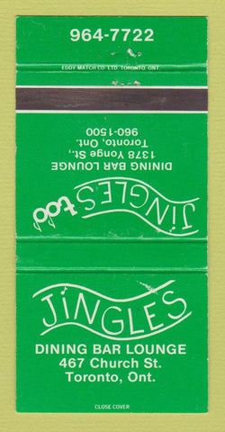 Matchbook Cover - Jingles Toronto ON restaurant WEAR 30 Strike