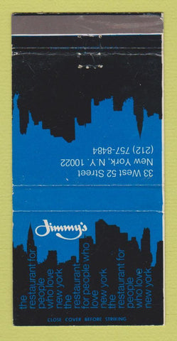 Matchbook Cover - Jimmy's Restaurant New York City WEAR 30 Strike