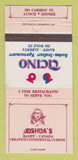 Matchbook Cover - Joshua's Restaurant Banff AB Ticino WEAR 30 Strike