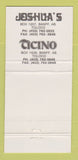 Matchbook Cover - Joshua's Restaurant Banff AB Ticino WEAR 30 Strike