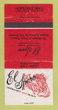 Matchbook Cover - El Spero Restaurant Oakville ON 30 Strike