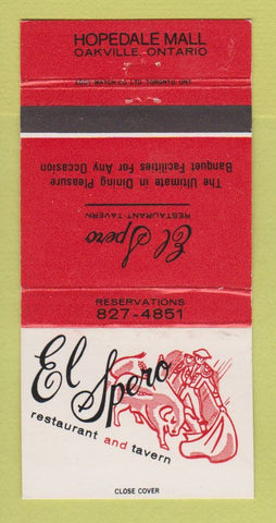 Matchbook Cover - El Spero Restaurant Oakville ON 30 Strike
