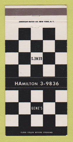 Matchbook Cover - Gene's French Restaurant Huntington LI NY 30 Strike