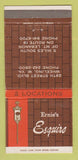 Matchbook Cover - Ernie's Esquire Restaurant Wheeling WV WEAR 30 Strike