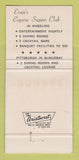 Matchbook Cover - Ernie's Esquire Restaurant Wheeling WV WEAR 30 Strike