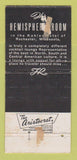Matchbook Cover - Hemisphere Room Rochester MN Kahler Hotel WEAR 30 Strike