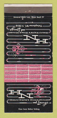 Matchbook Cover - Henry Neyle's Steak House North Miami Beach FL WEAR 30 Strike