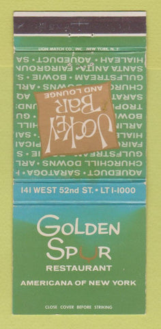 Matchbook Cover - Golden Spur Restaurant New York City WEAR 30 Strike