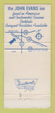Matchbook Cover - John Evans Inn Crystal Lake IL 30 Strike