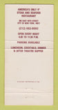 Matchbook Cover - Pen and Pencil Restaurant New York City 30 Strike
