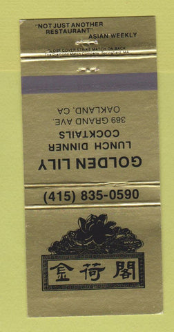 Matchbook Cover - Golden Lily Restaurant Asian Oakland CA 30 Strike