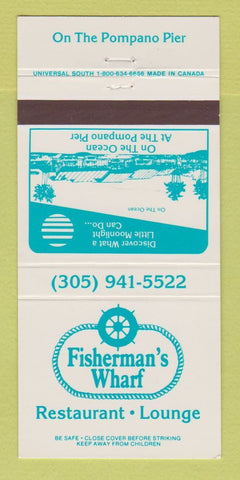 Matchbook Cover - Fisherman's Wharf Restaurant Pompano Beach FL 30 Strike