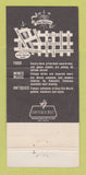 Matchbook Cover - Karl Ratzsch's Restaurant Milwaukee WI 30 Strike