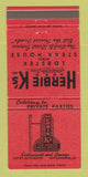 Matchbook Cover - Herbie K's Restaurant Steak Alexandria LA 30 Strike