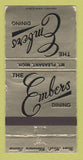 Matchbook Cover - Embers Restaurant Mount Pleasant MI WEAR 30 Strike