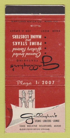 Matchbook Cover - Gallagher's Restaurant Miami FL WEAR 30 Strike