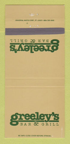 Matchbook Cover - Greeley's Bar Grill 30 Strike