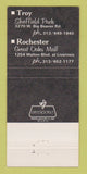 Matchbook Cover - Foxys Restaurant Rochester Troy MI 30 Strike