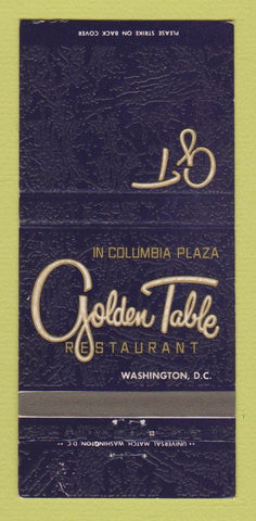 Matchbook Cover - Golden Table Restaurant Washington DC 30 Strike