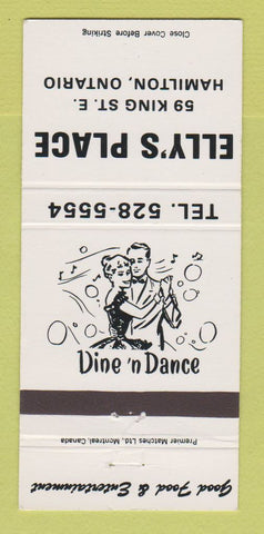 Matchbook Cover - Elly's Place Hamilton ON 30 Strike