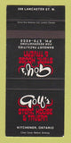 Matchbook Cover - Golf's Steak House Tavern Kitchener ON SAMPLE 30 Strike