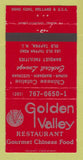 Matchbook Cover - Golden Valley Chinese Restaurant Old Tappan NJ WEAR 30 Strike