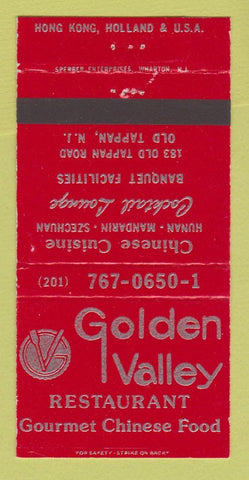 Matchbook Cover - Golden Valley Chinese Restaurant Old Tappan NJ WEAR 30 Strike