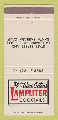 Matchbook Cover - Gene Orton's Lampliter Santa Barbara CA 30 Strike