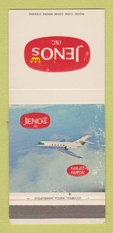 Matchbook Cover - Jeno's Fan Jet Falcon Pizza Rolls Duluth MN WEAR 30 Strike