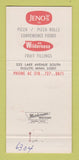 Matchbook Cover - Jeno's Fan Jet Falcon Pizza Rolls Duluth MN WEAR 30 Strike