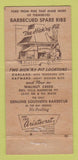 Matchbook Cover Hick'ry Pit Restaurant Oakland Hayward Walnut Creek CA 30 Strike