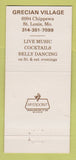 Matchbook Cover - Grecian Village Restaurant St Louis MO 30 Strike