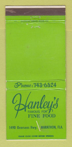 Matchbook Cover - Hanley's Restaurant Marathon FL WEAR 30 Strike