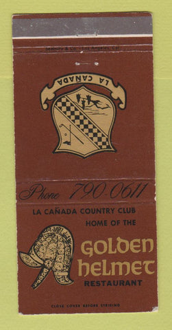 Matchbook Cover - Golden Helmet Restaurant LA Canada CA Country Club 30 Strike