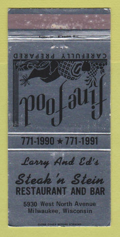 Matchbook Cover - Larry & Ed's Steak n Stein Milwaukee WI 30 Strike