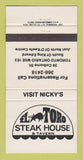 Matchbook Cover - El Toro Steak House Toronto ON 30 Strike