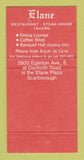 Matchbook Cover - Elane Steak House Tavern Scarborough ON 30 Strike