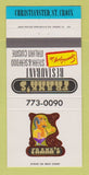 Matchbook Cover - Frank's Restaurant Christiansted St Croix  30 Strike