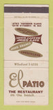 Matchbook Cover - El Patio Restaurant Santa Barbara CA 30 Strike