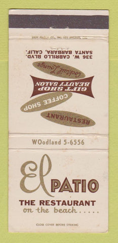 Matchbook Cover - El Patio Restaurant Santa Barbara CA 30 Strike