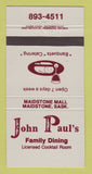 Matchbook Cover - John Paul's Restaurant Maidstone SK 30 Strike