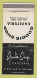 Matchbook Cover - Goodie Shop Cafeteria Terre Haute IN WEAR 30 Strike