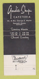 Matchbook Cover - Goodie Shop Cafeteria Terre Haute IN WEAR 30 Strike