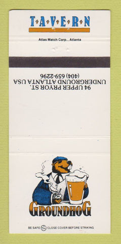 Matchbook Cover - Groundhog Tavern Atlanta GA 30 Strike