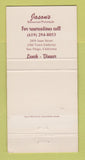 Matchbook Cover - Jason's Restaurant San Diego CA 30 Strike