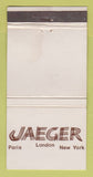 Matchbook Cover - Jaeger Paris London New York City WEAR 30 Strike