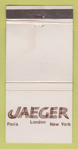 Matchbook Cover - Jaeger Paris London New York City WEAR 30 Strike
