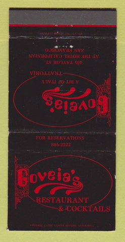 Matchbook Cover - Goveia's Italian Restaurant San Francisco CA 30 Strike